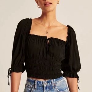 Stringy Ruched Squareneck Top